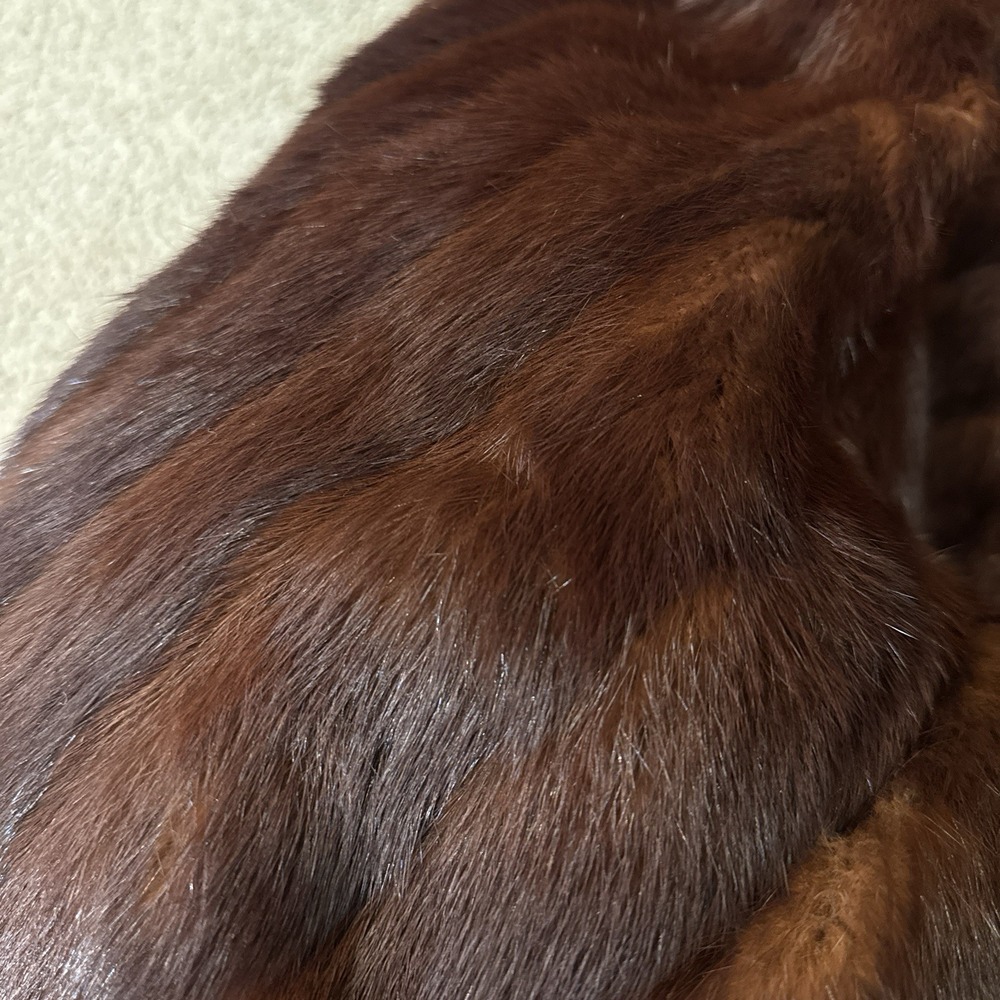 Vintage 1950s Bedell's Furs Mink Jacket Mahogany Brown Shawl Collar Coat - Picture 7 of 11